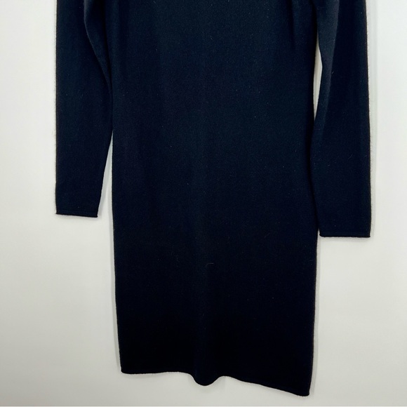 Barrow & Grove Cashmere Yarn Turtleneck Long Sleeve Mini Dress Black Knitted S - Picture 4 of 8